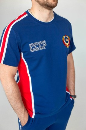 Синяя футболка с гербом СССР задняя сторона
