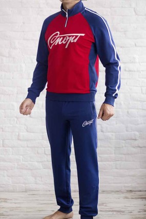 Красно-синий мужской спортивный костюм передняя сторона